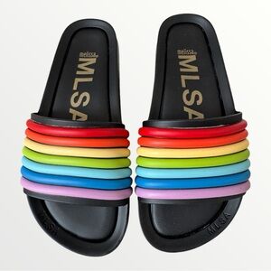 Melissa Black Multicolor Slide Sandals